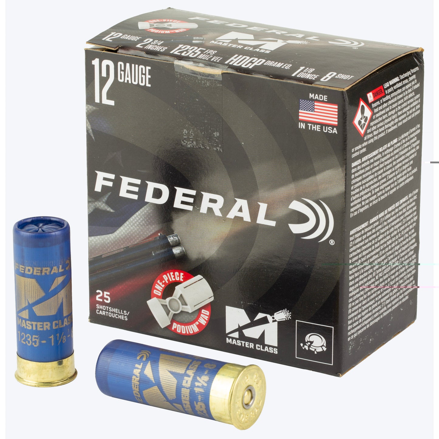 Fed Mast Cls 12ga 2.75" 1 1/8oz #8