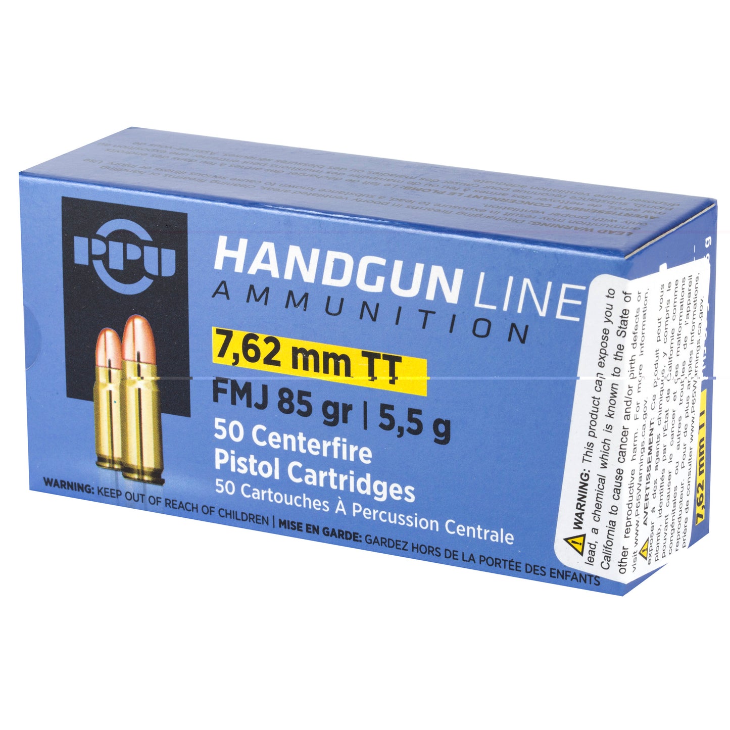 Ppu 7.62 Tokarev Fmj 85gr 50/500