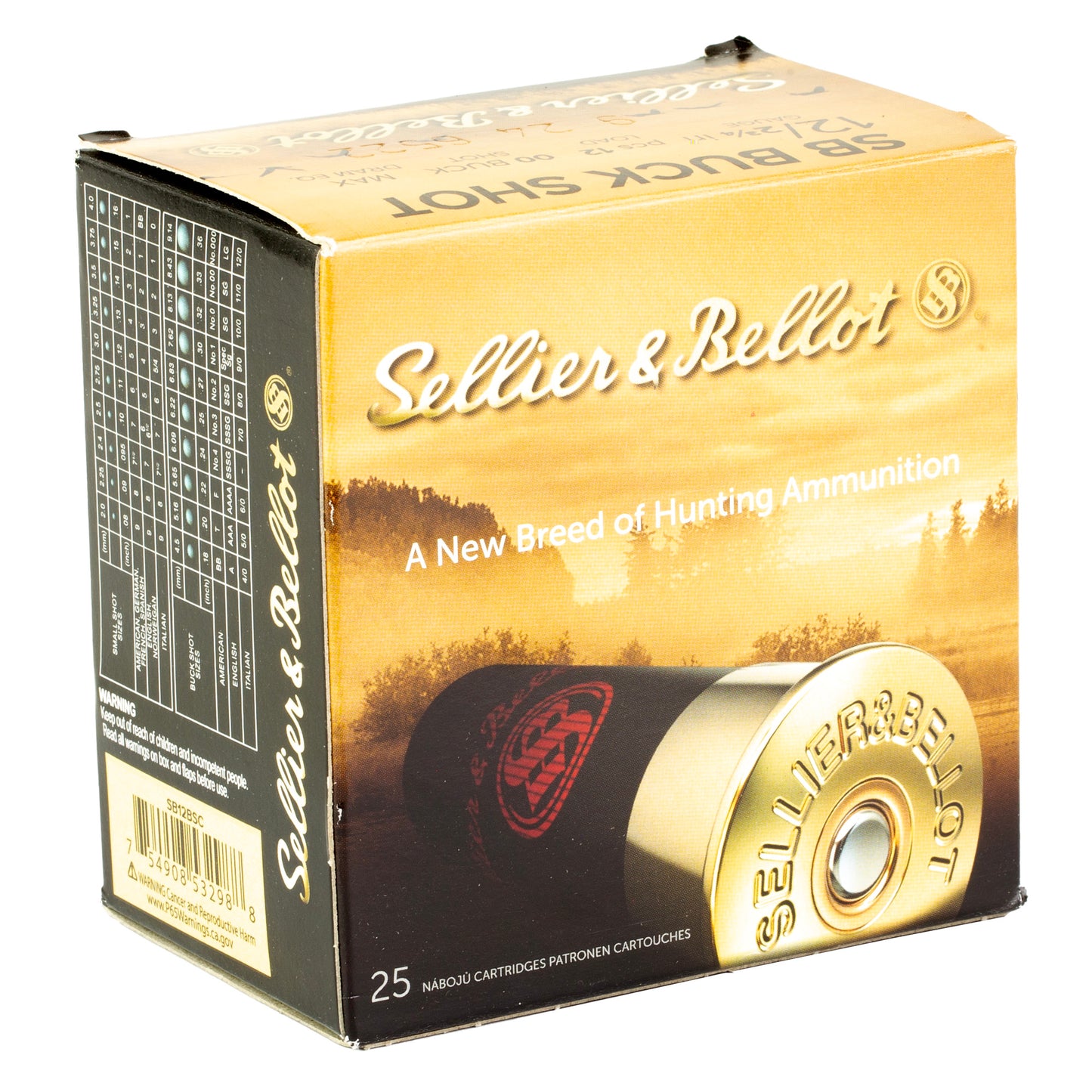 S&b 12ga 2.75 1.25oz 00 12pel 25/250