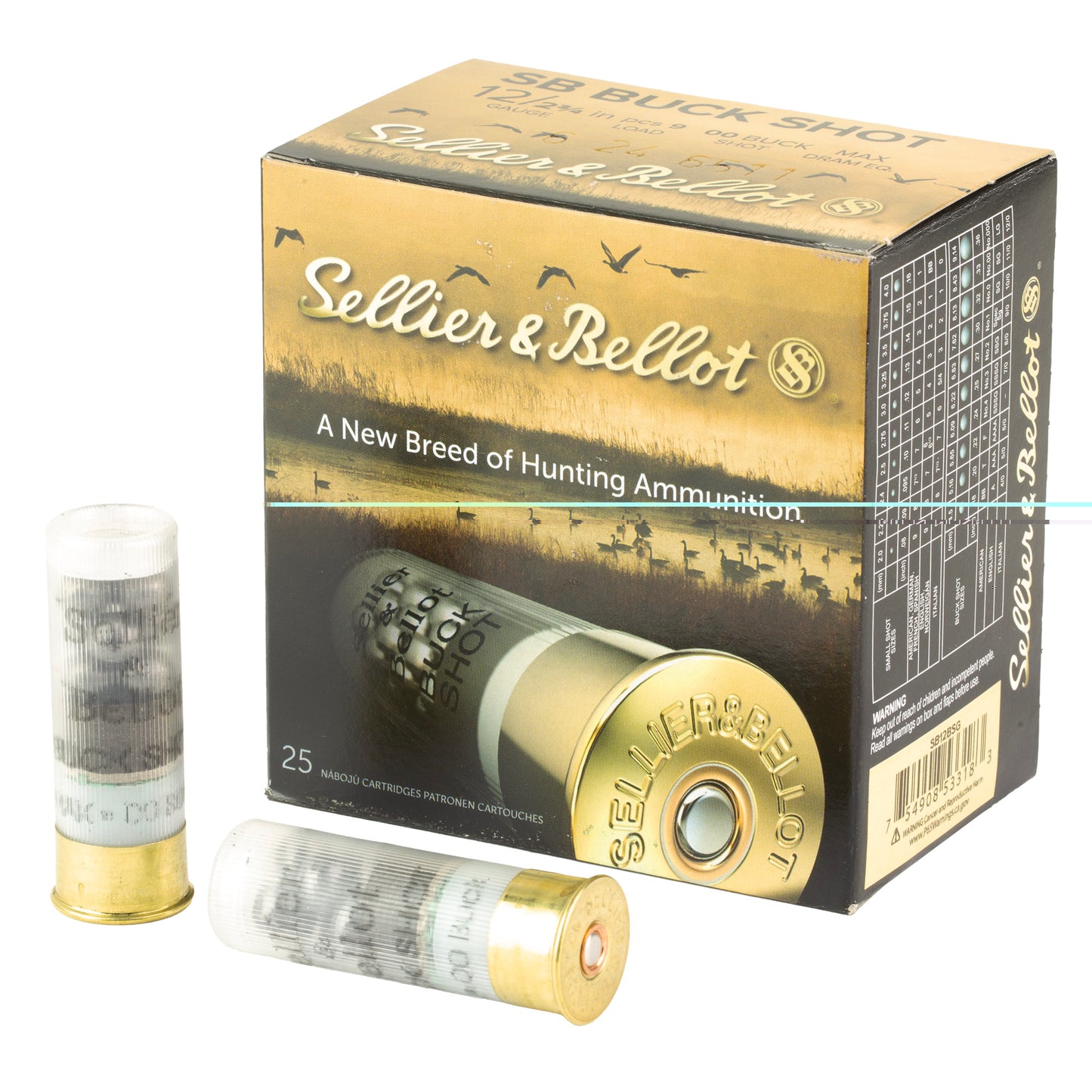 S&b 12ga 2.75 1.12oz 00 9pel 25/250