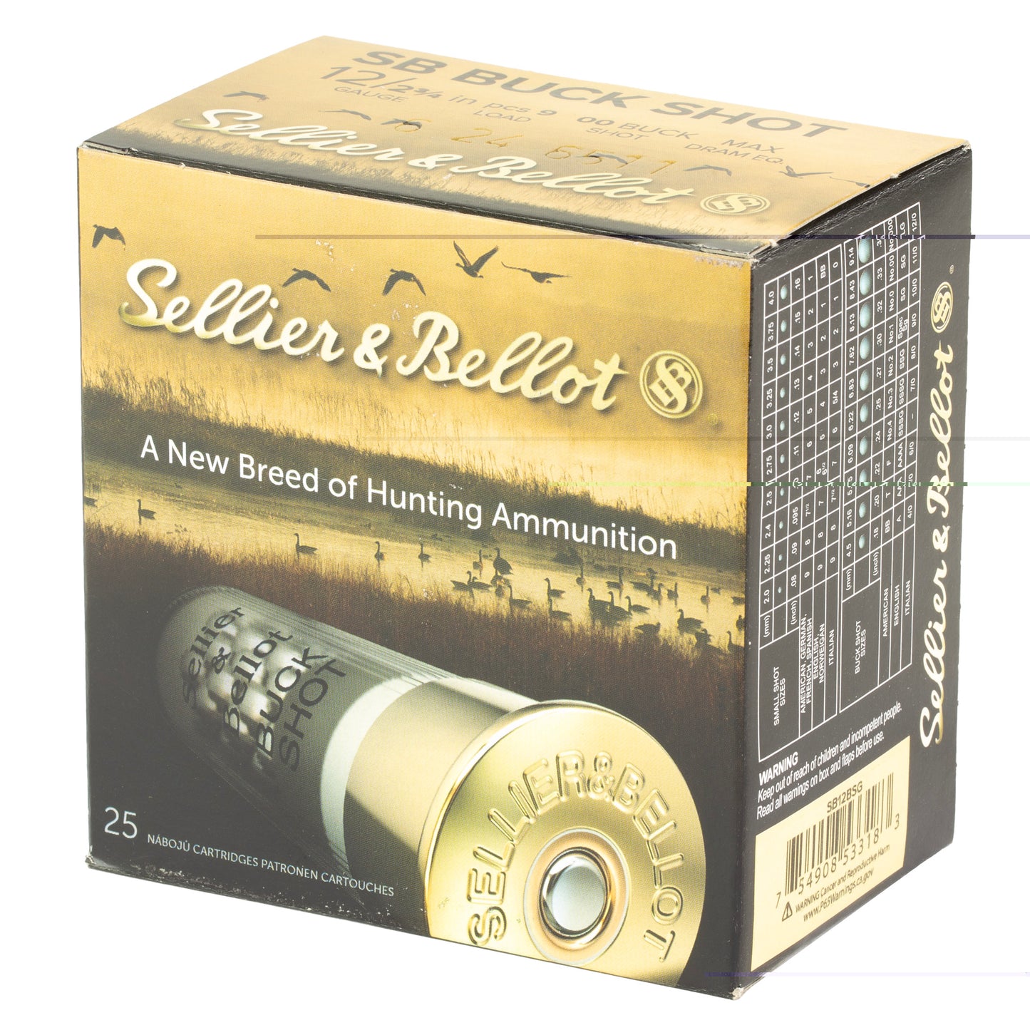 S&b 12ga 2.75 1.12oz 00 9pel 25/250