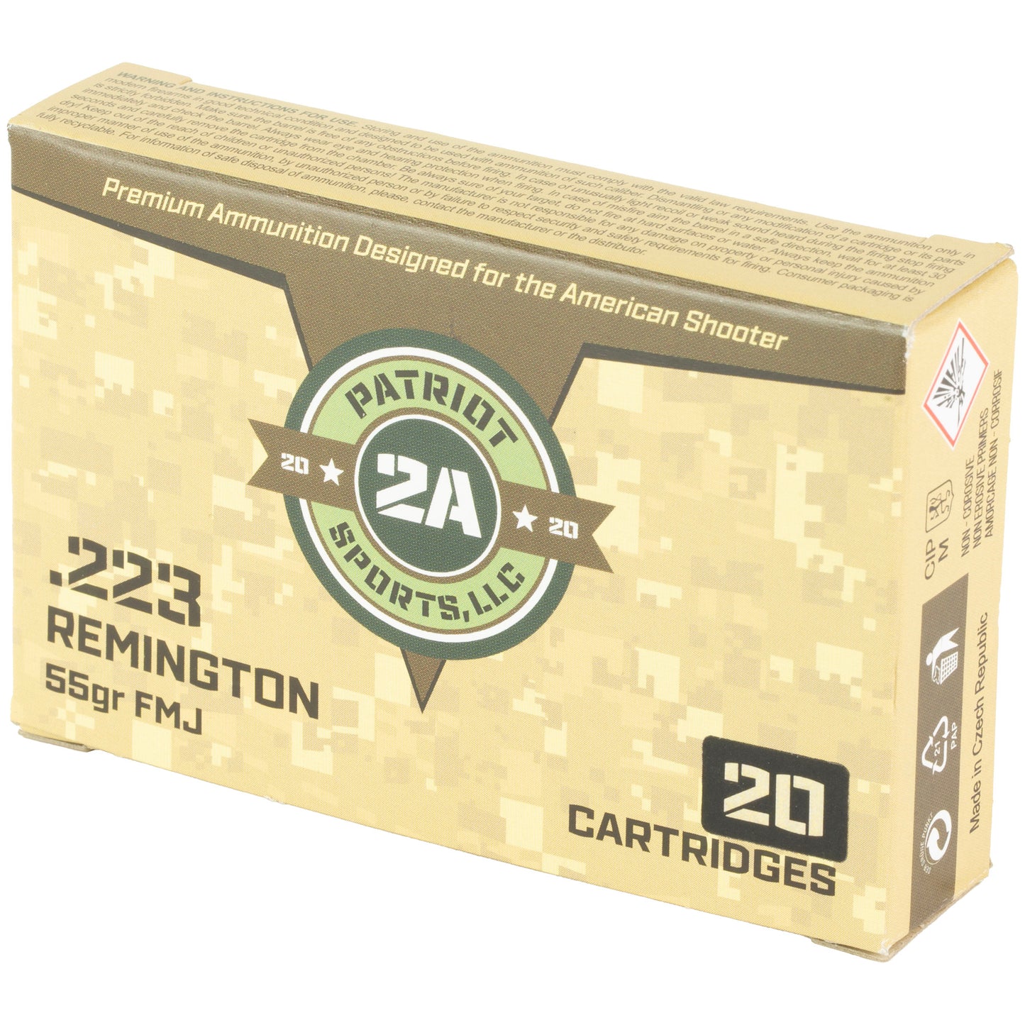 Patriot Sprt 223rem 55gr Fmj 20/1000