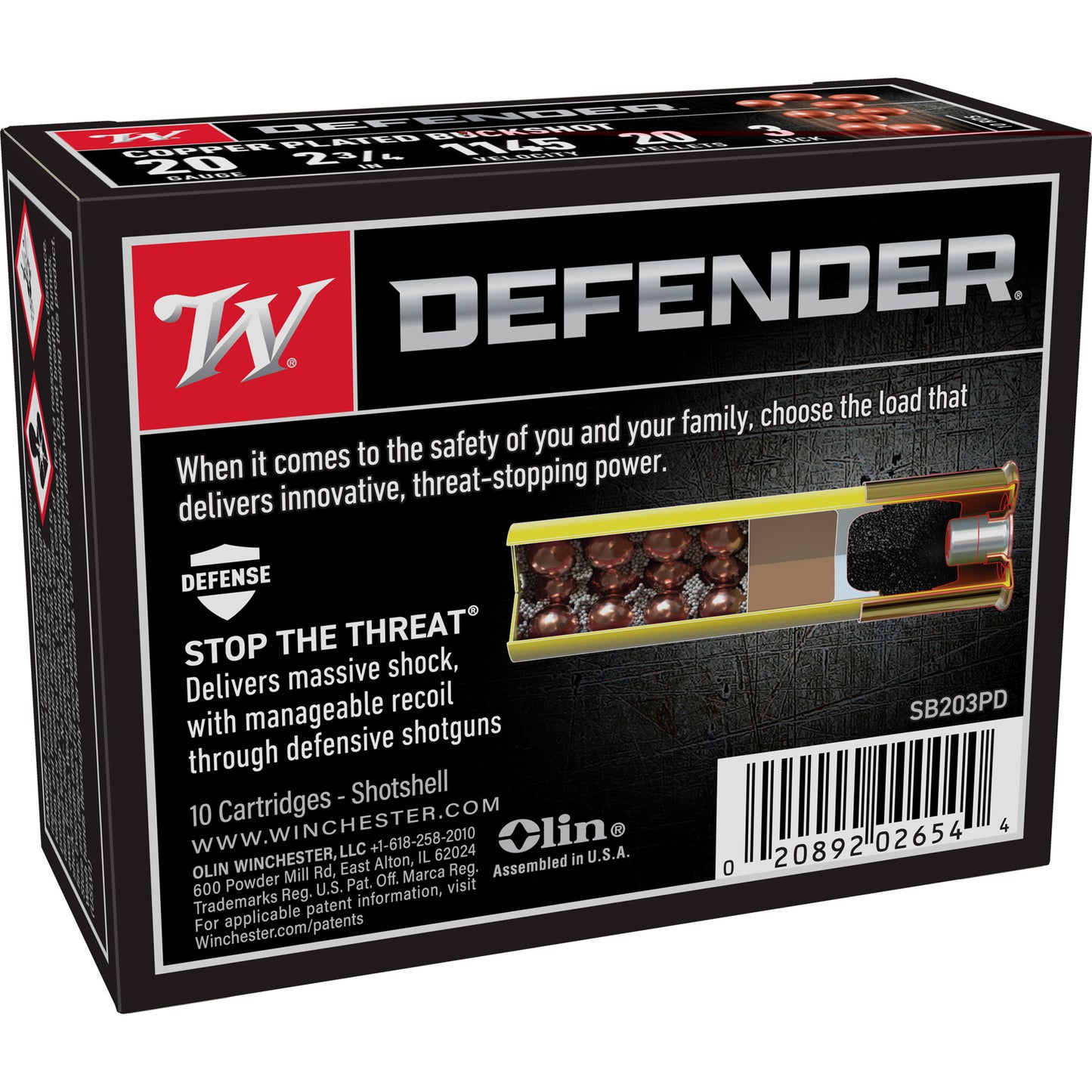 Win Def 20ga 2-3/4" Buck 3 10/100