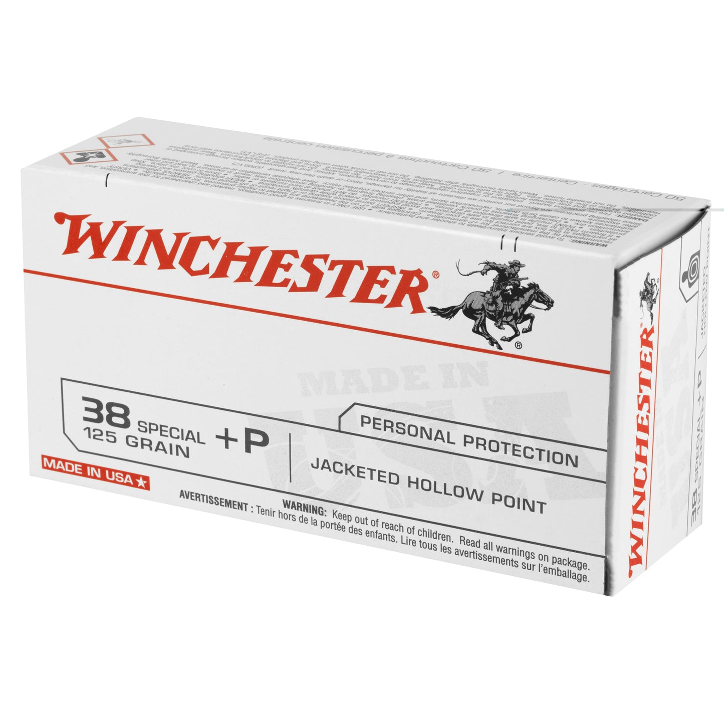 Win Usa 38spl+p 125gr Jhp 50/500
