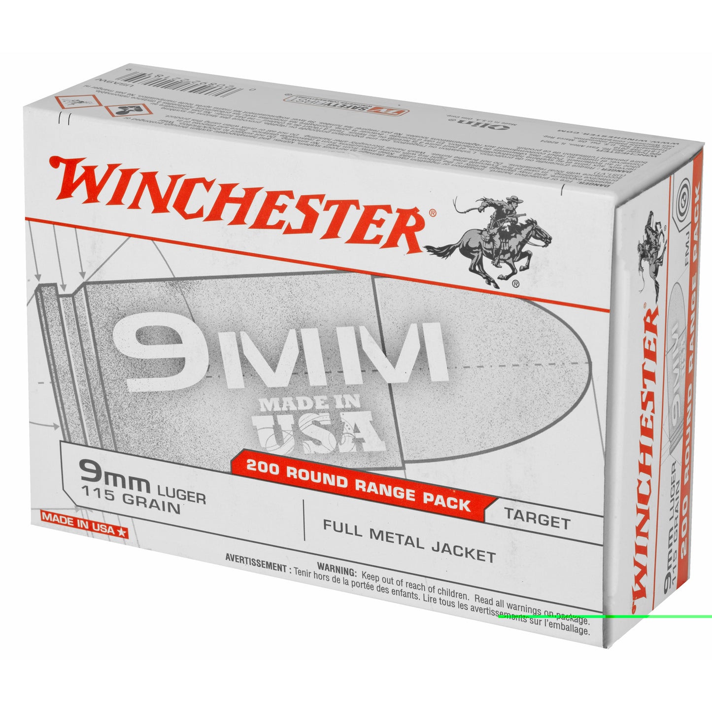Win Usa 9mm 115gr Fmj 200/1000
