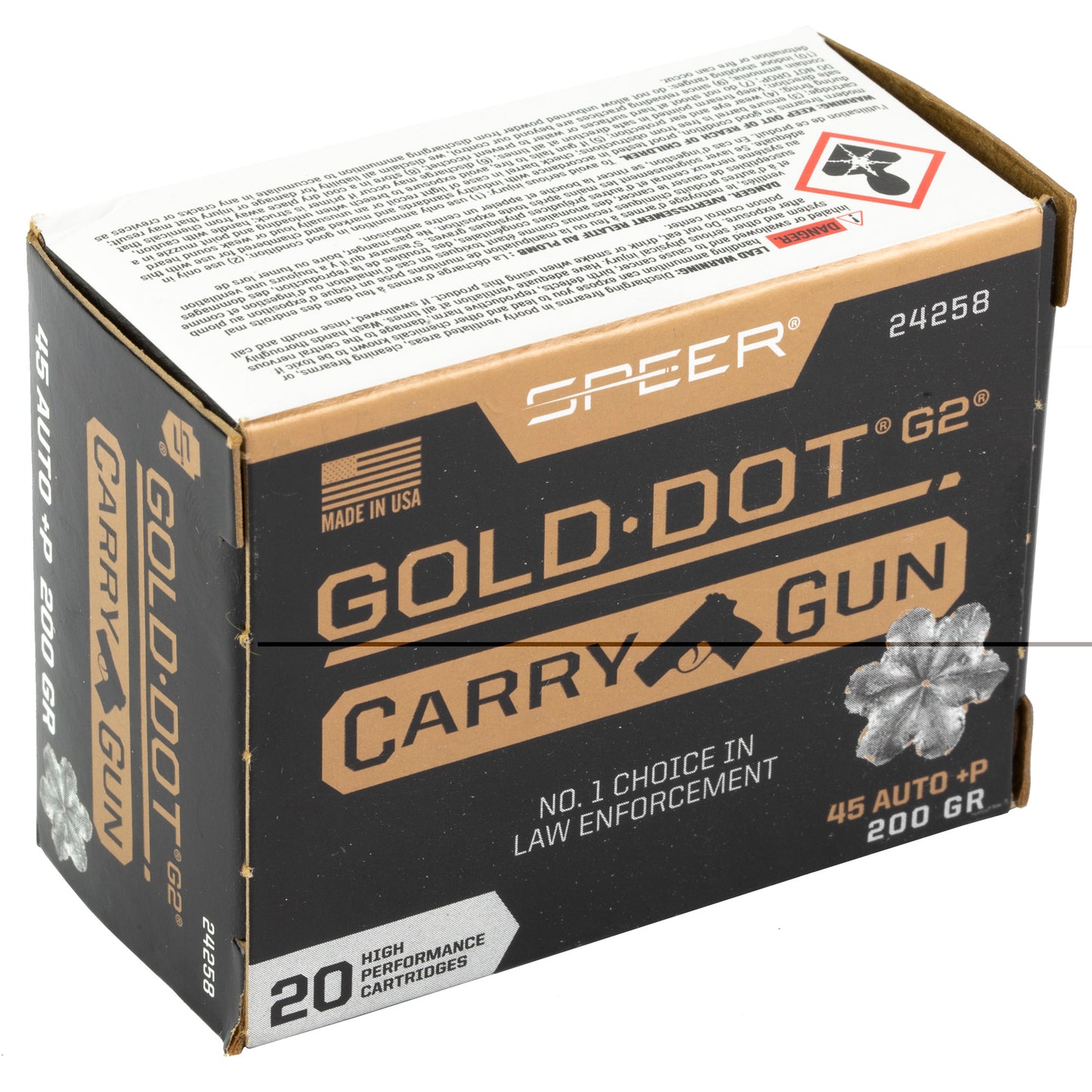 Spr Gld Dt Carry Gun 45auto +p 200gr