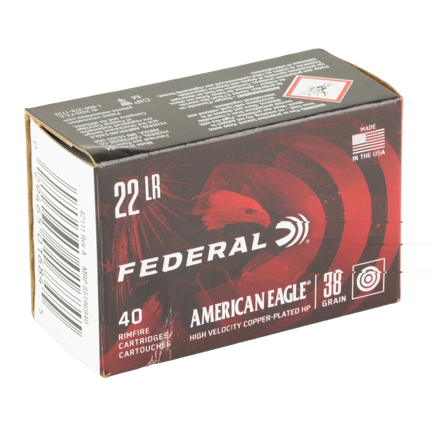 Fed Am Eagle 22lr Hv Hp 40/4000