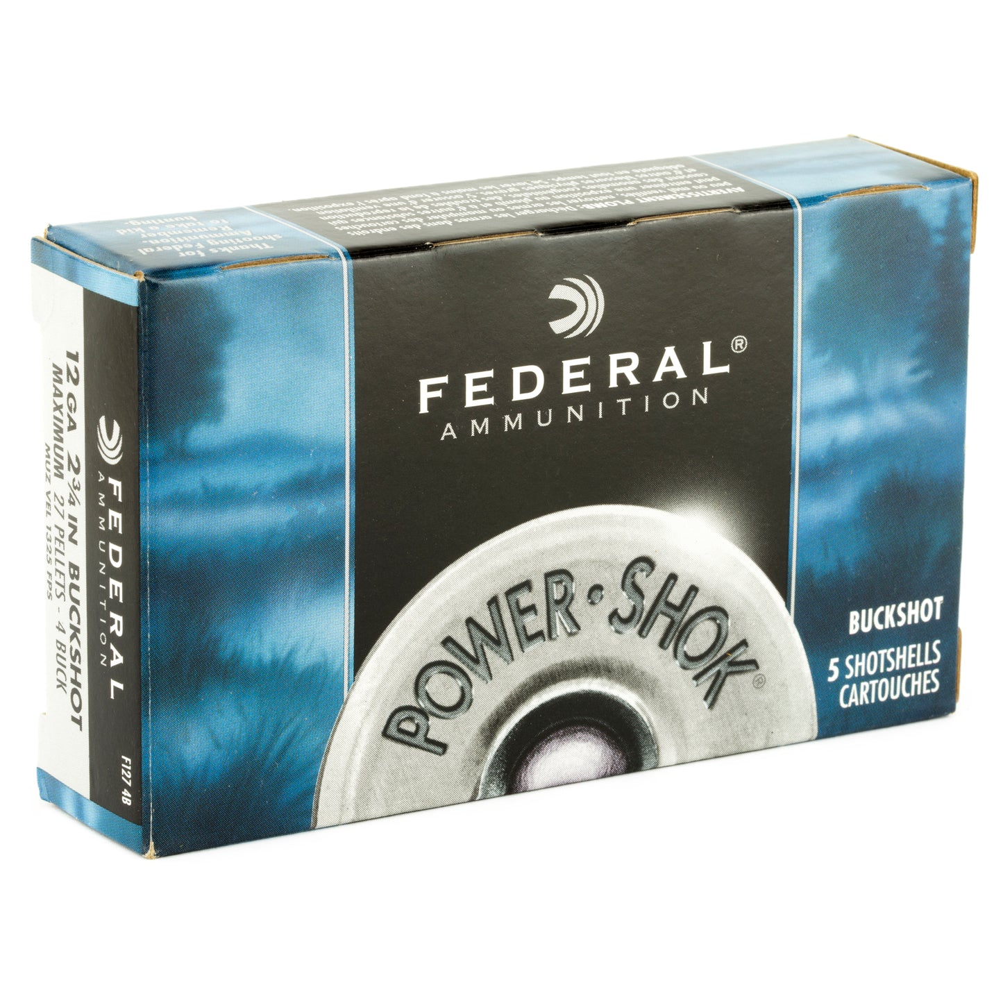 Fed Pwrshk 12ga 2.75 Mx #4 Bck 5/250