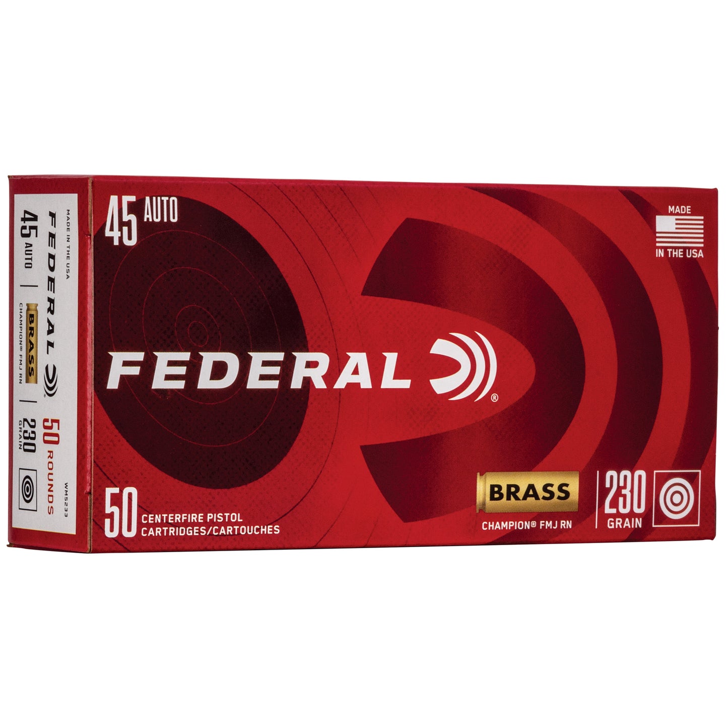 Fed Champ 45acp 230gr Fmj Brss 50/1
