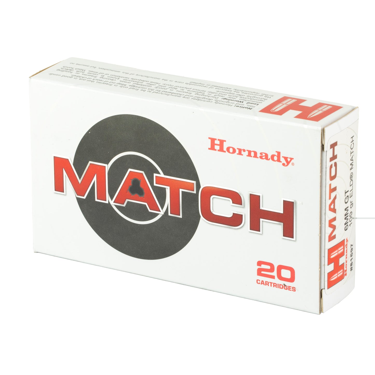 Hrndy Mtch 6mmgt 109gr Eld-m 20/200