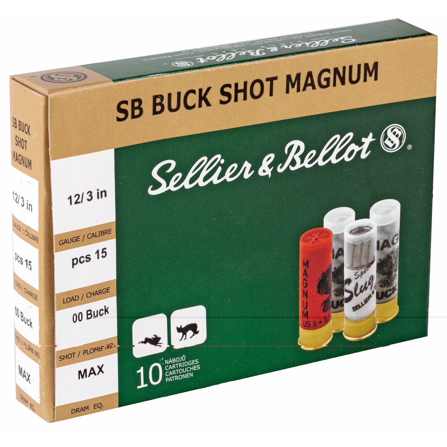 S&b 12ga 3" 00 15pel 10/250