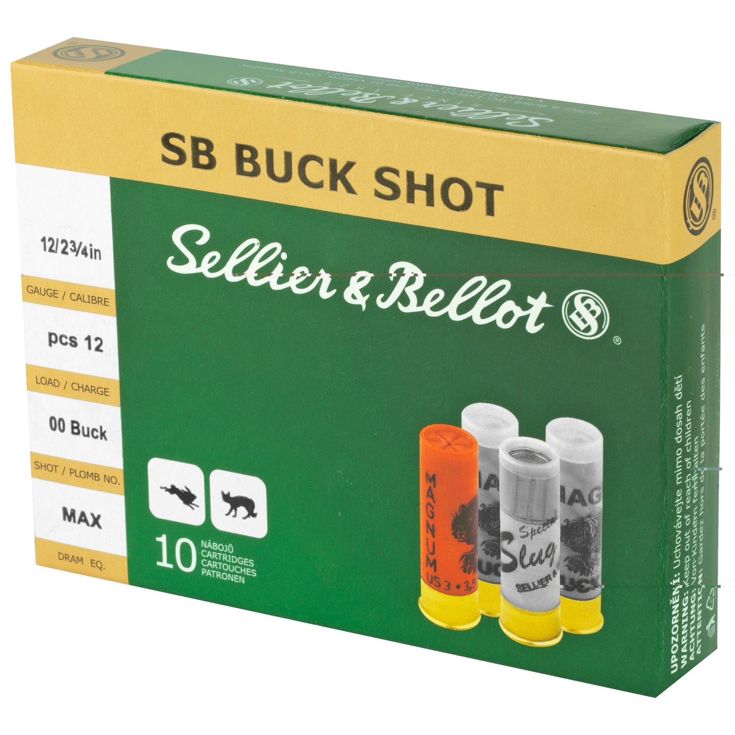 S&b 12ga 2.75 1.25oz 00 12pel 10/250