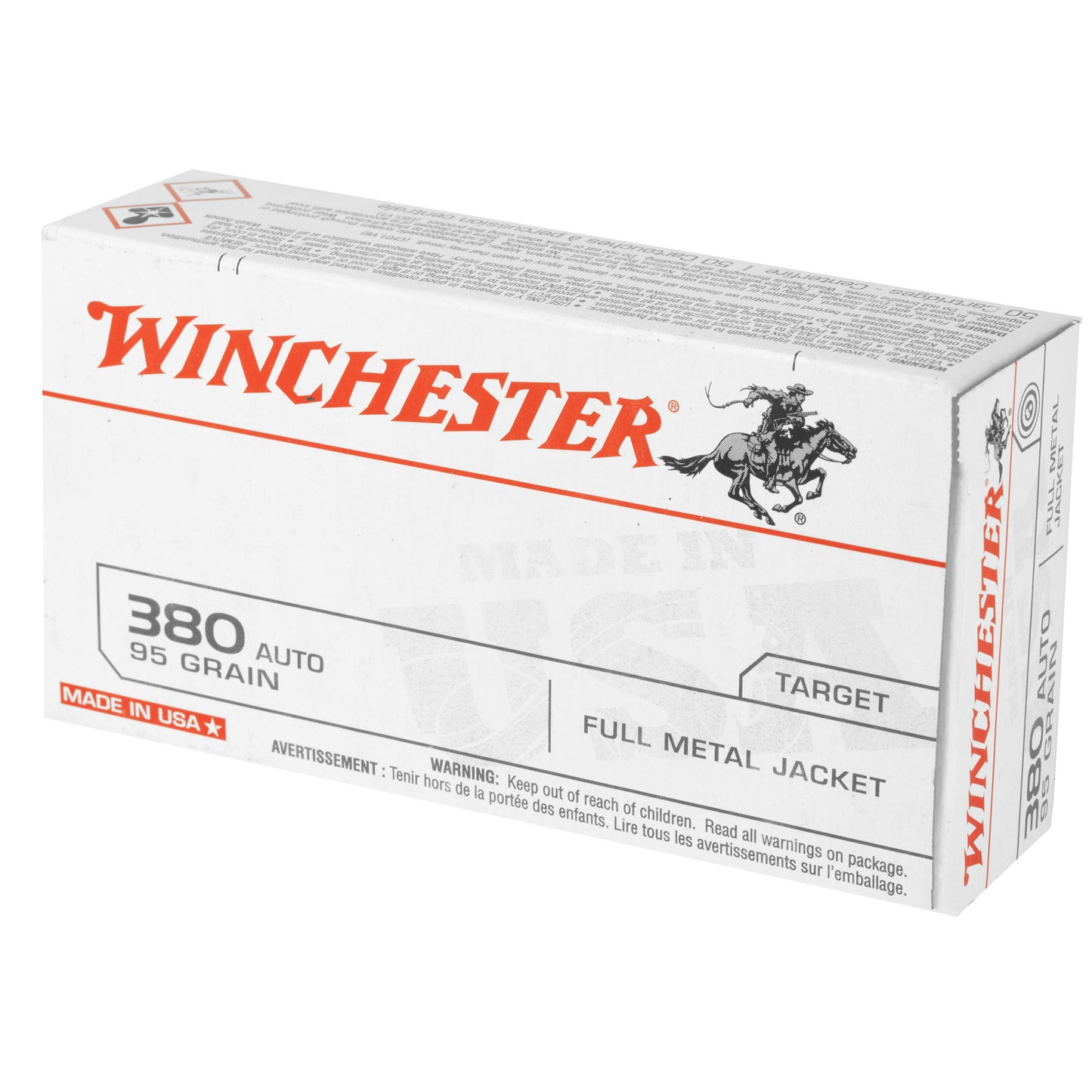 Win Usa 380acp 95gr Fmj 50/500