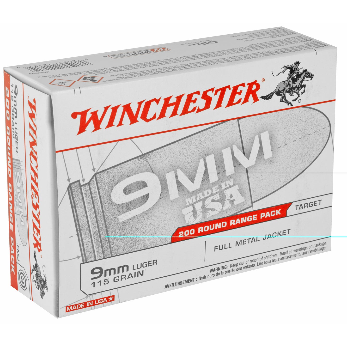 Win Usa 9mm 115gr Fmj 200/1000