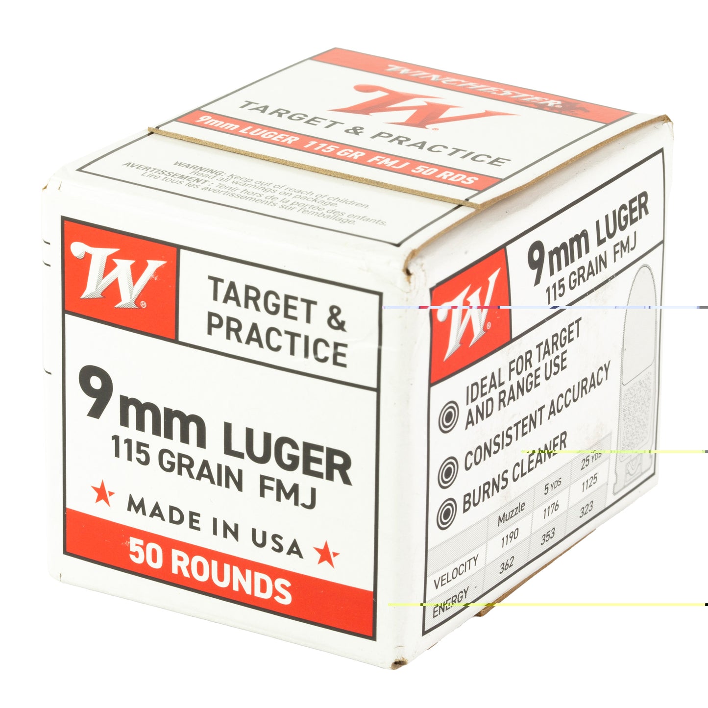 Win Usa 9mm Luger 115gr Fmj 50/1000