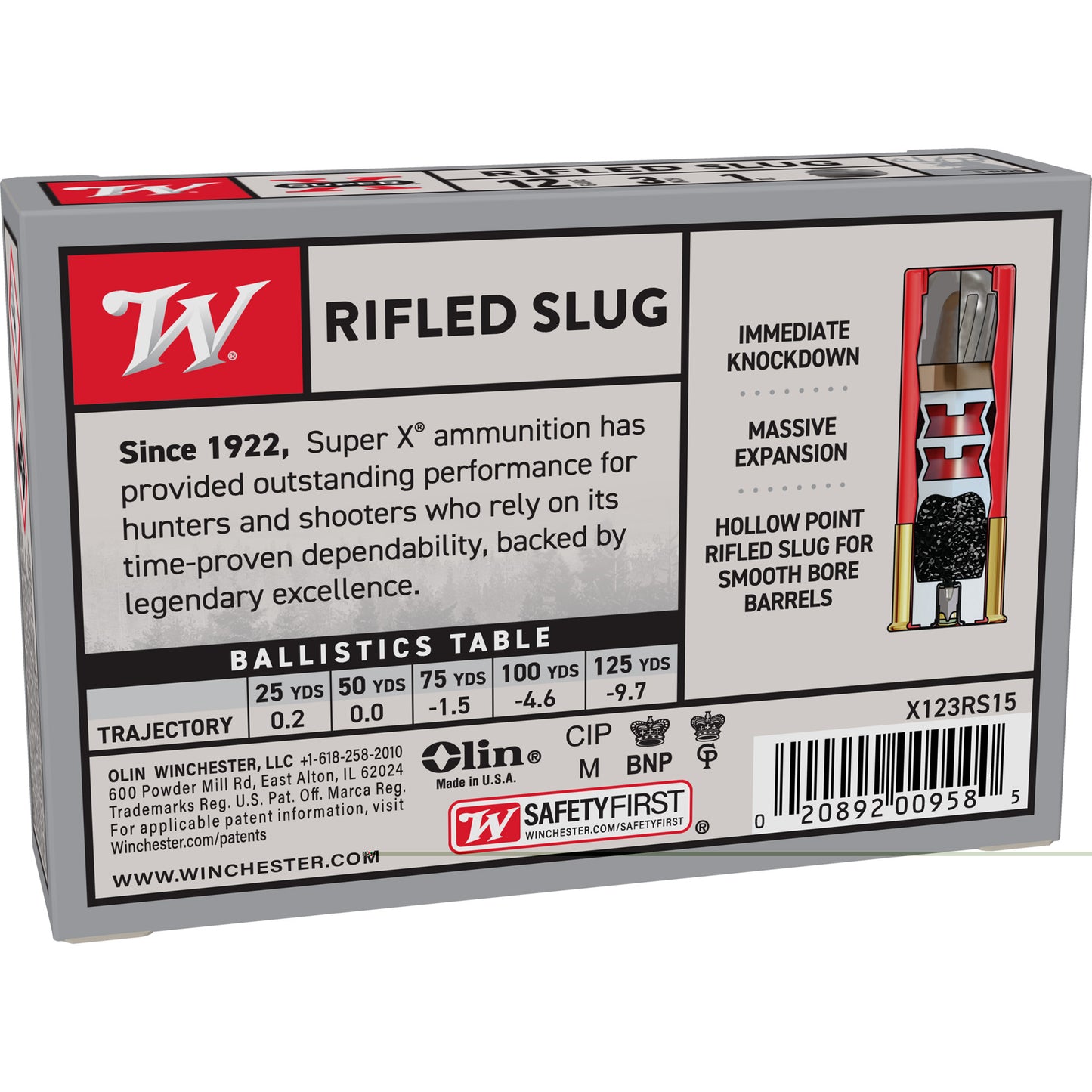 Win Sprx 12ga 3" 1oz Rifled 5/250