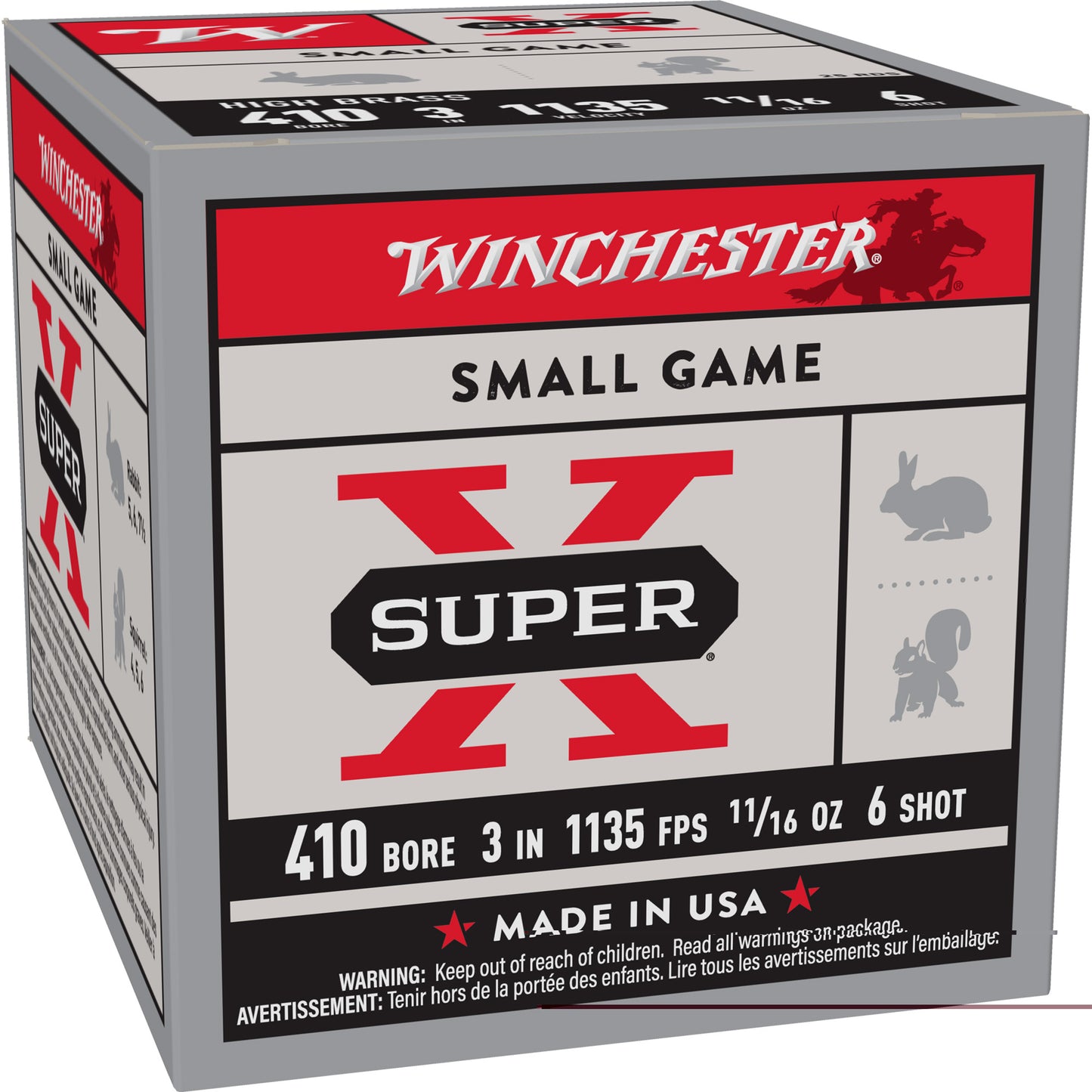Win Spr-x Upld 410ga 3" #6 Hb 25/250